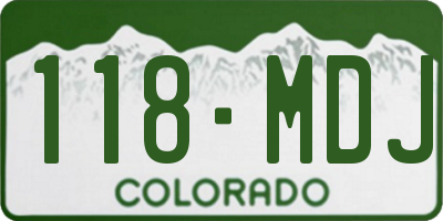 CO license plate 118MDJ