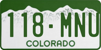 CO license plate 118MNU