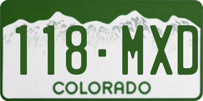 CO license plate 118MXD
