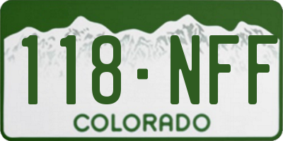 CO license plate 118NFF
