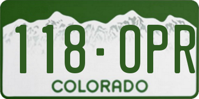 CO license plate 118OPR