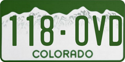 CO license plate 118OVD