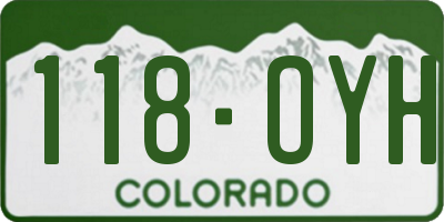 CO license plate 118OYH
