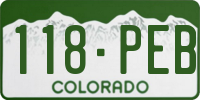 CO license plate 118PEB
