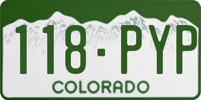 CO license plate 118PYP