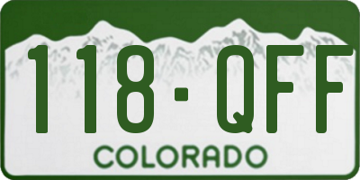 CO license plate 118QFF