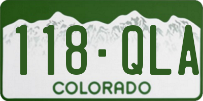 CO license plate 118QLA
