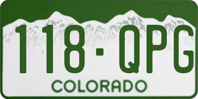 CO license plate 118QPG