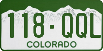 CO license plate 118QQL