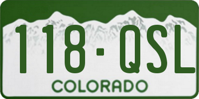 CO license plate 118QSL