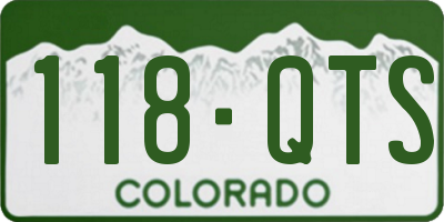 CO license plate 118QTS