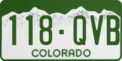 CO license plate 118QVB