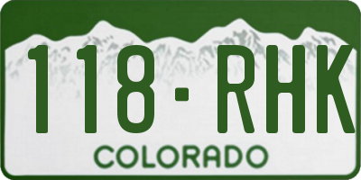 CO license plate 118RHK