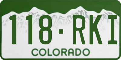 CO license plate 118RKI