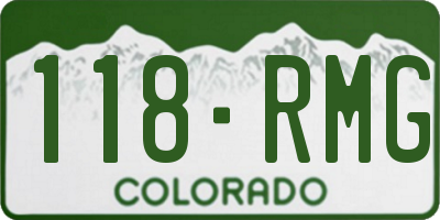 CO license plate 118RMG