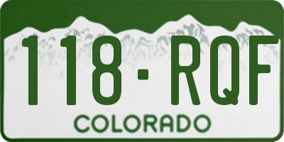 CO license plate 118RQF