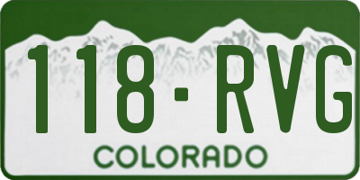 CO license plate 118RVG