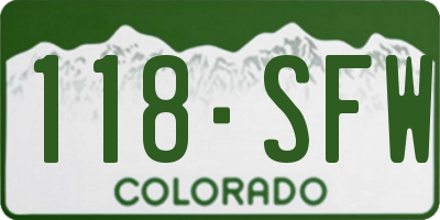CO license plate 118SFW