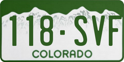 CO license plate 118SVF