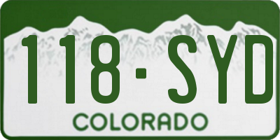CO license plate 118SYD