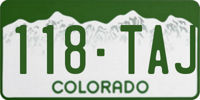 CO license plate 118TAJ
