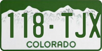 CO license plate 118TJX