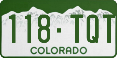 CO license plate 118TQT