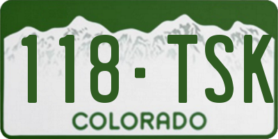 CO license plate 118TSK