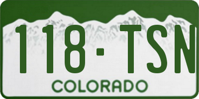 CO license plate 118TSN