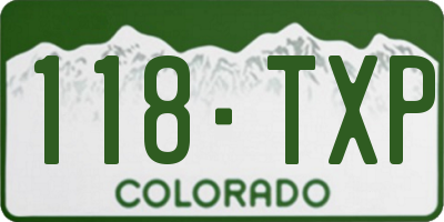 CO license plate 118TXP