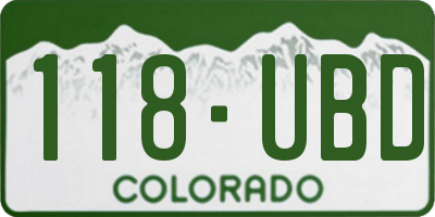 CO license plate 118UBD