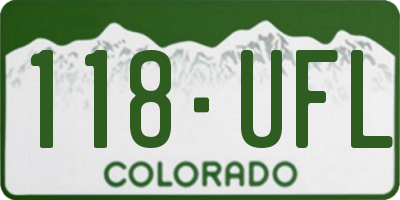 CO license plate 118UFL