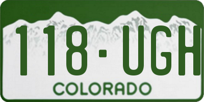 CO license plate 118UGH
