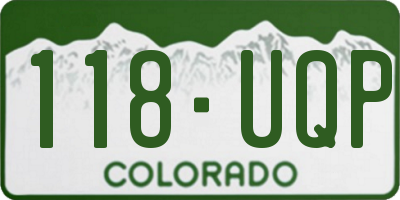 CO license plate 118UQP