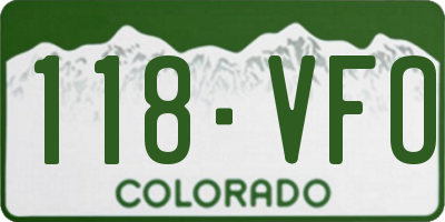 CO license plate 118VFO