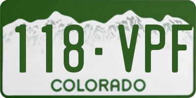 CO license plate 118VPF