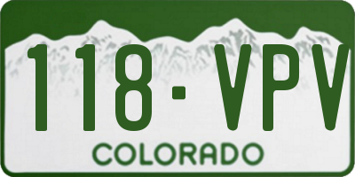 CO license plate 118VPV