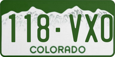 CO license plate 118VXO