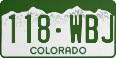 CO license plate 118WBJ