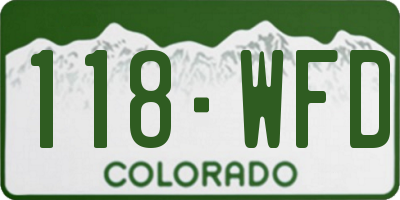 CO license plate 118WFD