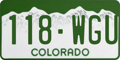 CO license plate 118WGU
