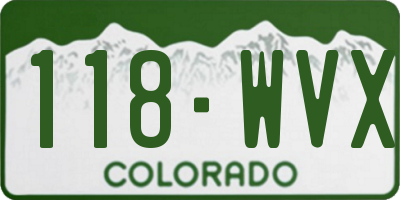CO license plate 118WVX