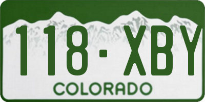 CO license plate 118XBY
