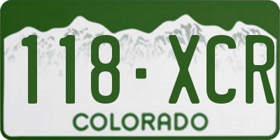 CO license plate 118XCR