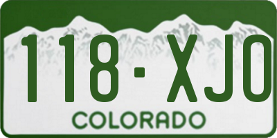 CO license plate 118XJO