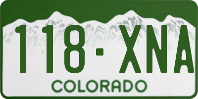 CO license plate 118XNA