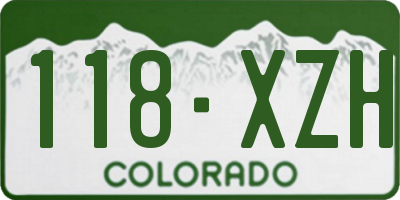 CO license plate 118XZH