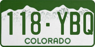 CO license plate 118YBQ