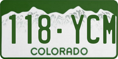 CO license plate 118YCM