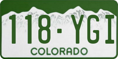 CO license plate 118YGI